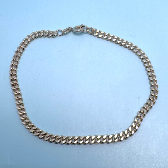 VTG Sterling Silver 925 Curb Link Chain Bracelet Spring Ring Clasp 7.75'' Length - Picture 3 of 8